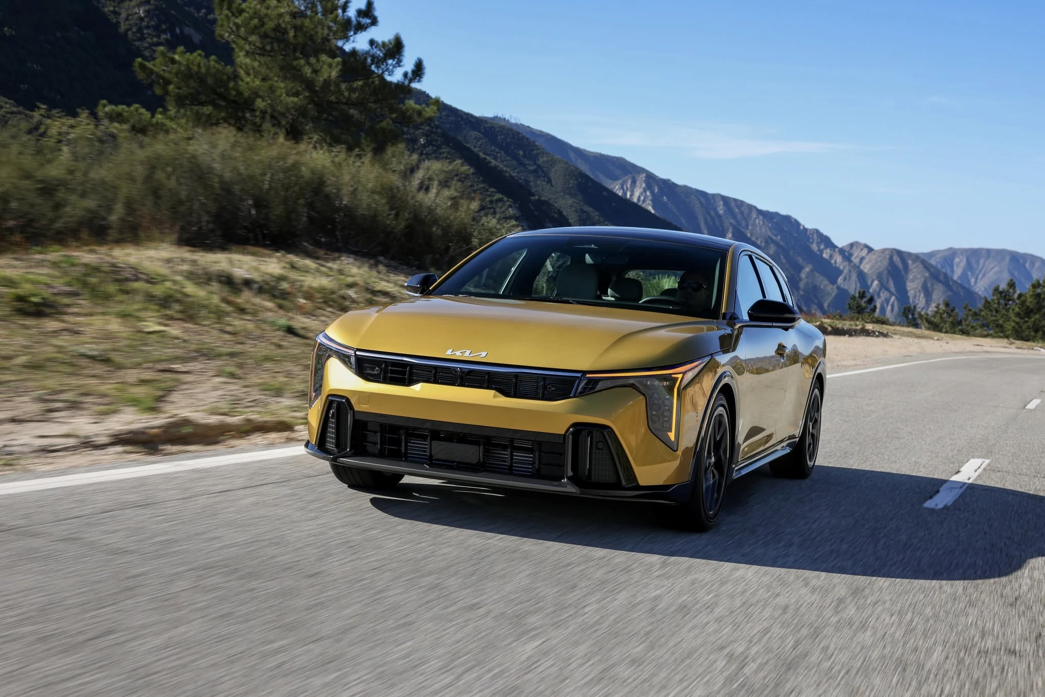 Kia Hatchback yellow car