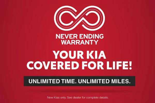 Never-Ending Warranty - covered for life. See dealer for complete details