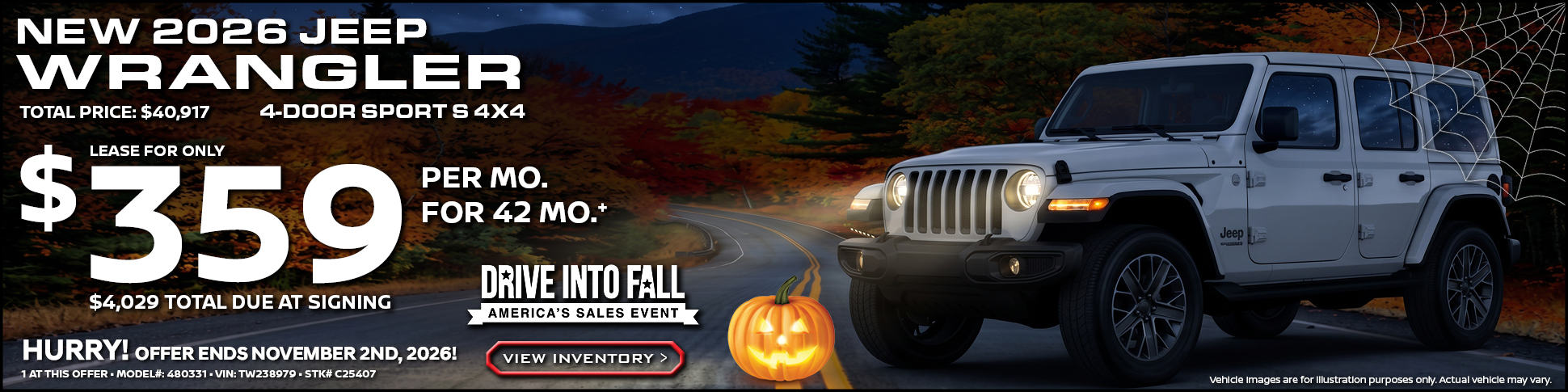 NEW 2026 JEEP WRANGLER 4-DOOR SPORT S 4X4