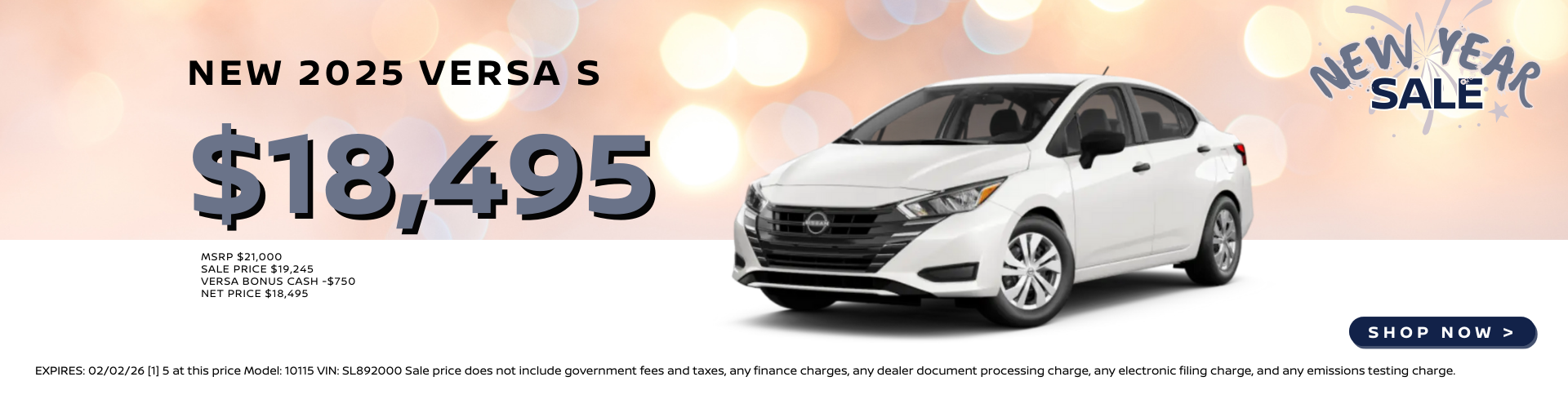 2025 Versa offer at Nissan Elk Grove