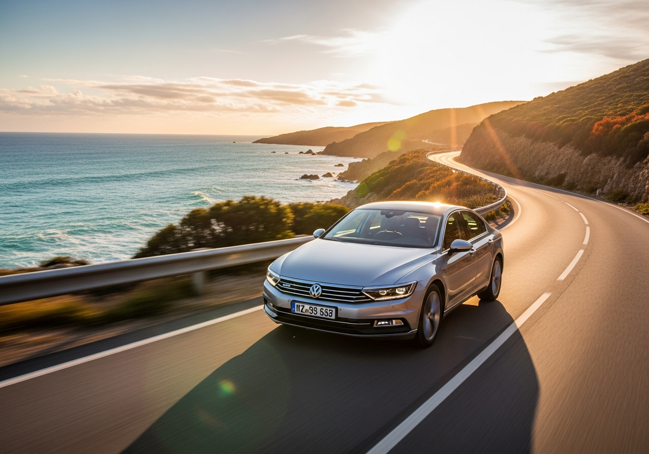 Close-up of a mechanic checking oil on a VW Passat