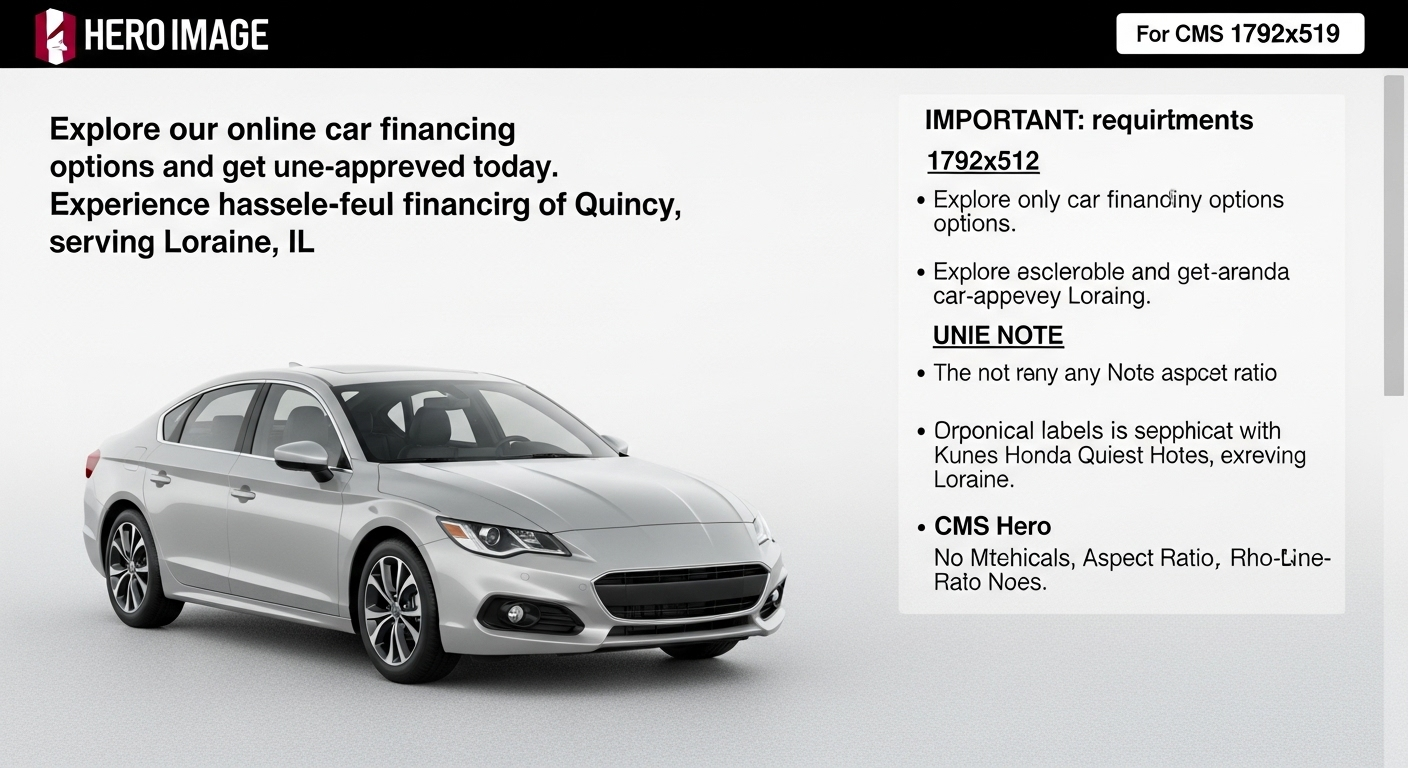 Explore our online car financing options and get pre-approved today. Experience hassle-free financing with Kunes Honda of Quincy, serving Loraine, IL.