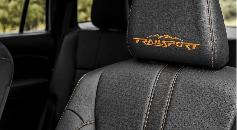 The black interior of a 2024 Honda Passport TrailSport is shown.