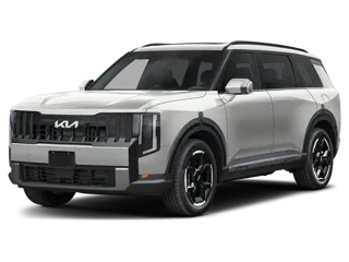 White Kia Telluride shown on a white studio background for inventory listing