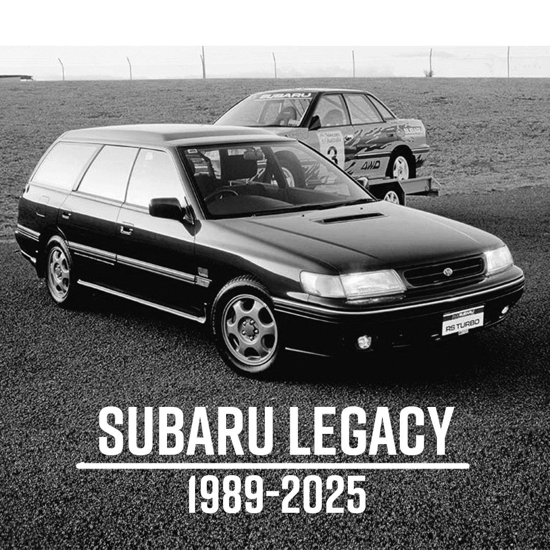 Black Subaru Legacy wagon and sedan: Subaru Legacy 1989-2025