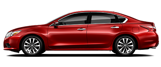Red 2017 Nissan Altima 2.5 SL sedan, side profile
