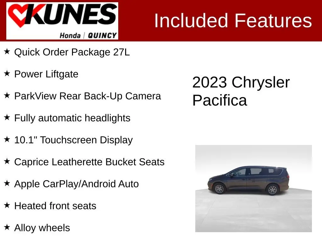 Used 2023 Chrysler Pacifica Touring L with VIN 2C4RC1BG4PR601068 for sale in Quincy, IL