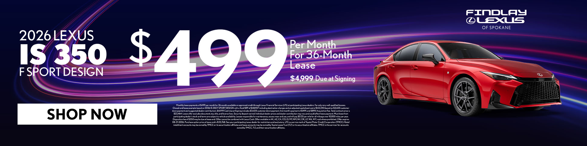 $499 Lease 2026 IS 350