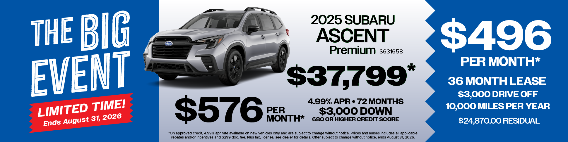 2025 Subaru Ascent on sale