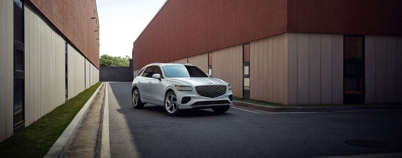 White 2026 Genesis GV70 for sale near Wetumpka parked in an alley