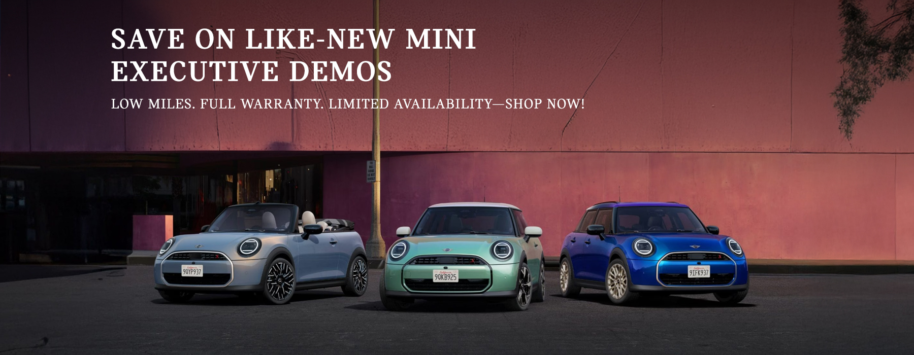 Save on like-new MINI executive demo vehicles.