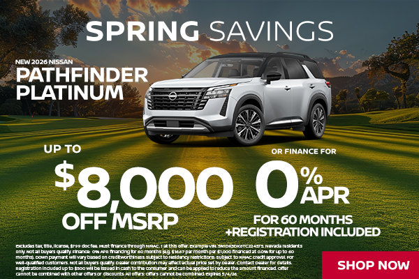 Up to $8000 off MSRP or Finance for 0% APR for 60 Months + Registration Included
