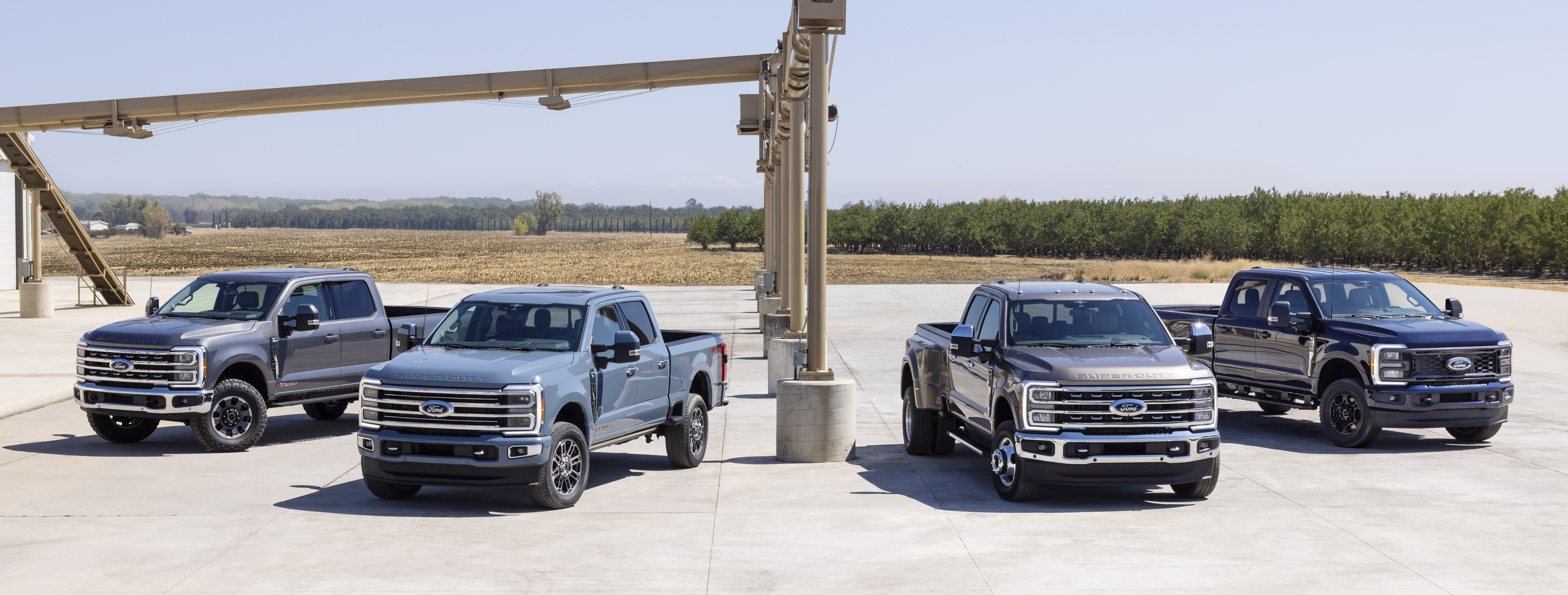 Lineup of Dually Trucks