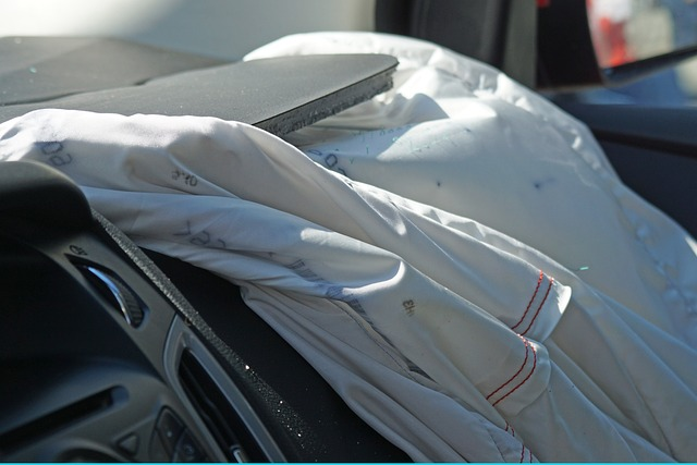 Airbags in front seat of a car