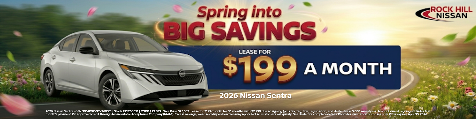 Rock Hill Nissan April Incentive