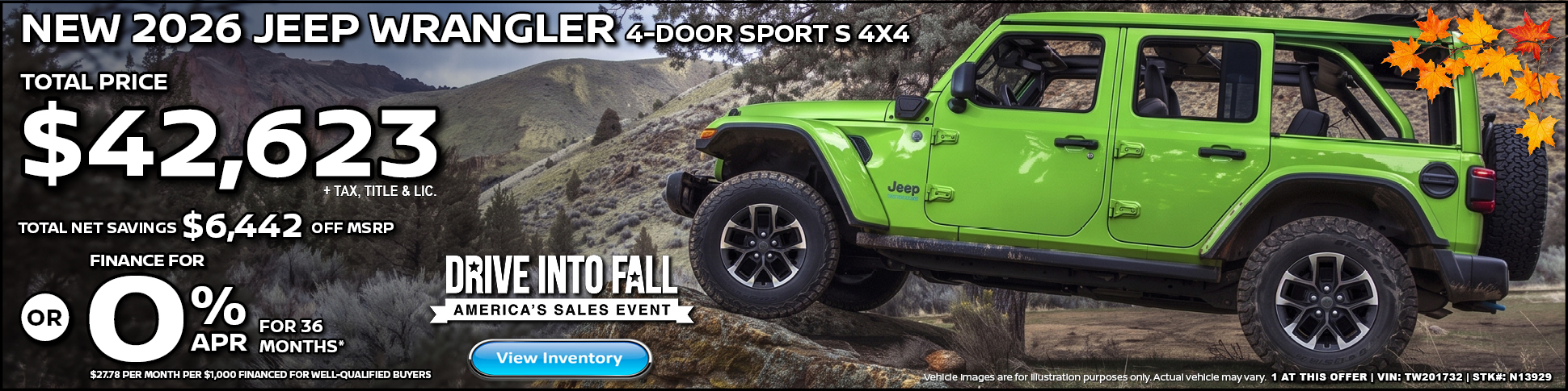new 2026 Jeep WRANGLER 4-DOOR sport s 4X4
