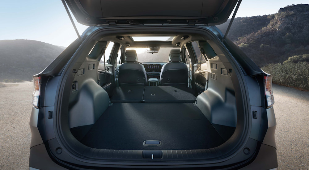 Open hatch of a grey 2025 Kia Sportage X-Pro.