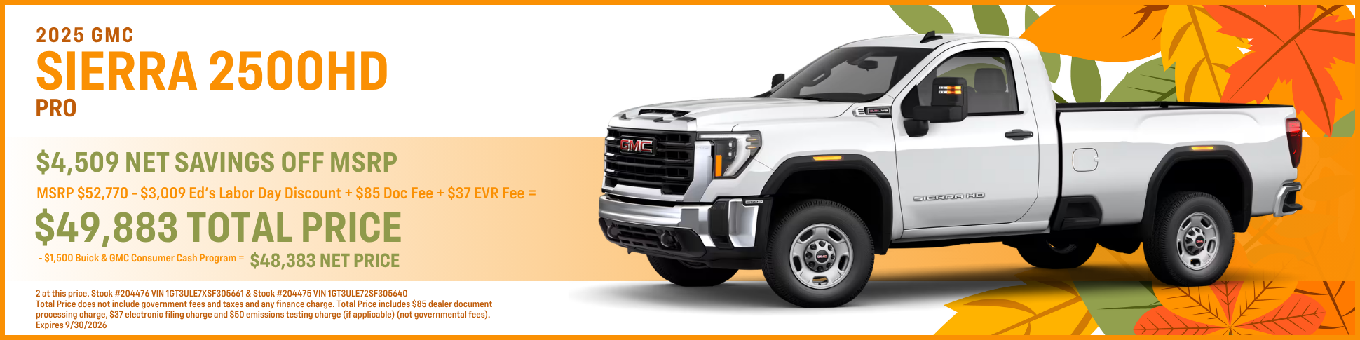 2025 GMC Sierra 250HD Pro Offer