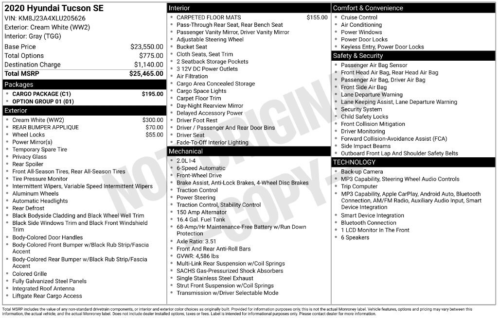 2020 Hyundai Tucson SE FWD