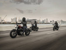 Harley-Davidson Softail motorcycles on the road