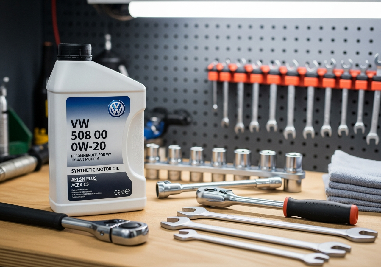 Engine bay of a modern SUV during service