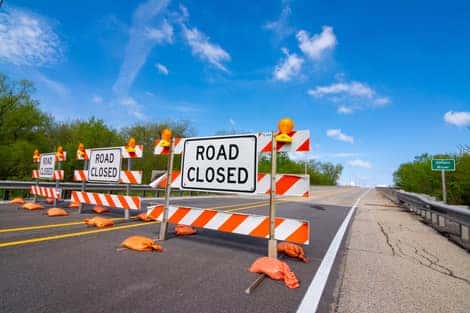 road closed vehicle safety