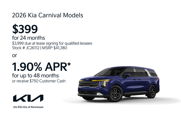 2026 Kia Carnival MPV APR Offer
