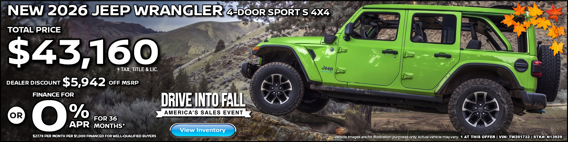new 2026 Jeep WRANGLER 4-DOOR sport s 4X4