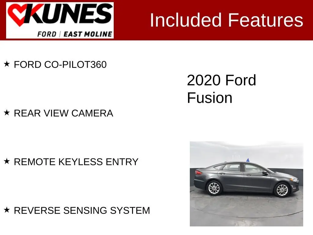 Used 2020 Ford Fusion S with VIN 3FA6P0H76LR241403 for sale in East Moline, IL