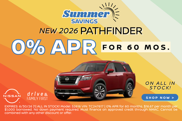 New 2026 Pathfinder 0apr for 60 mos.