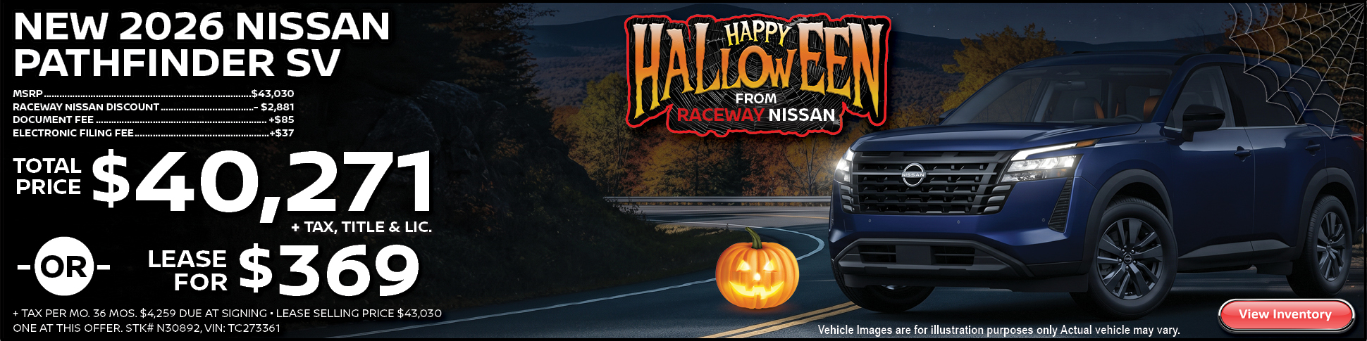 New 2026 Nissan Pathfinder Lease Offer