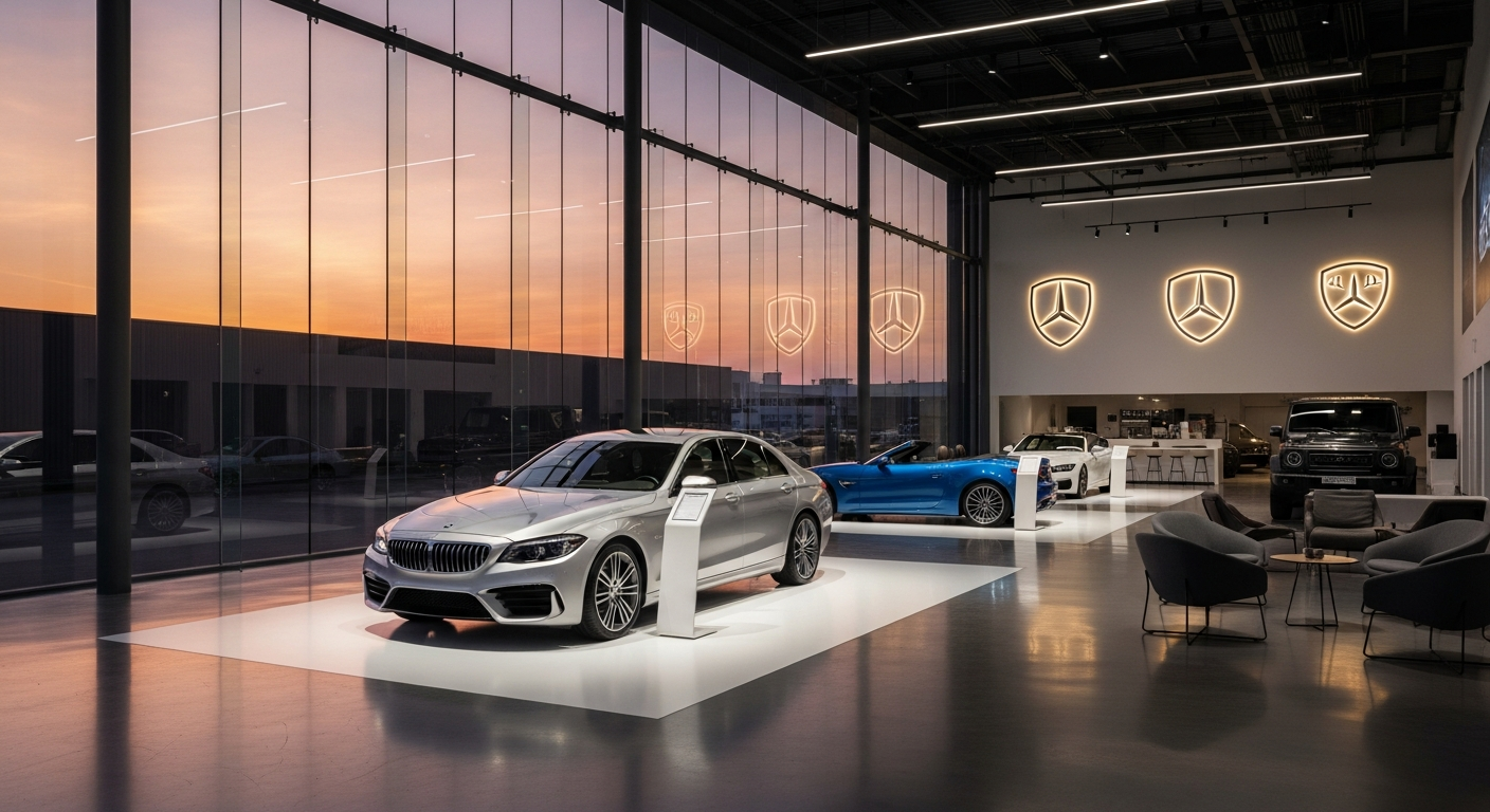 Shelby performance truck parked outdoors at sunset