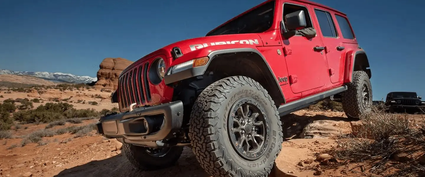Red 2023 Jeep Wrangler Unlimited Rubicon off-road