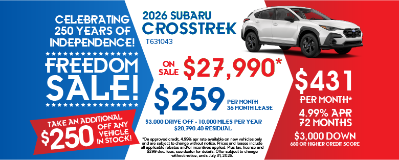 2026 Subaru Crosstrek on sale