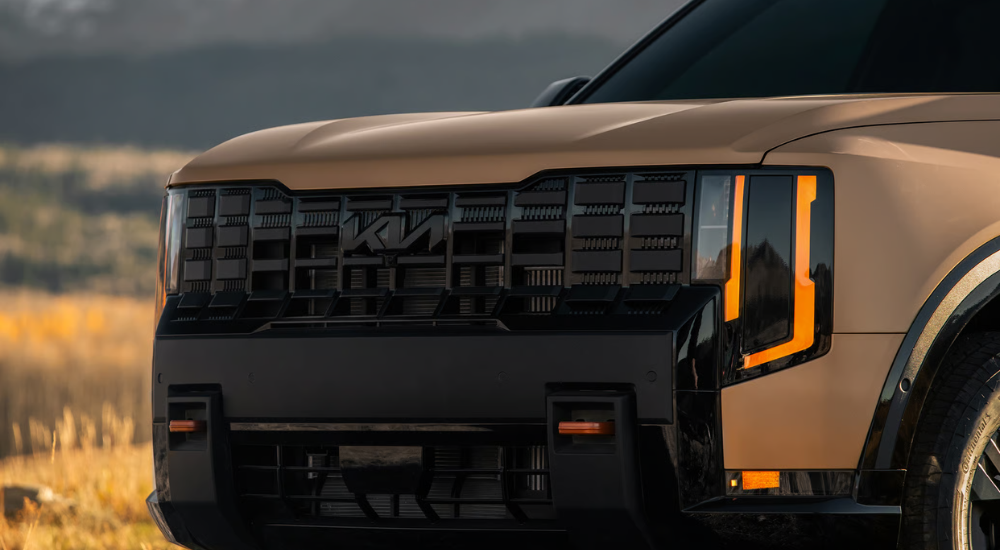Tan 2026 Kia Telluride X-Pro front grille
