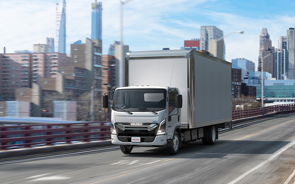 2024 Isuzu Chassis Cab with Box Truck Exterior Driver Side Front Angle