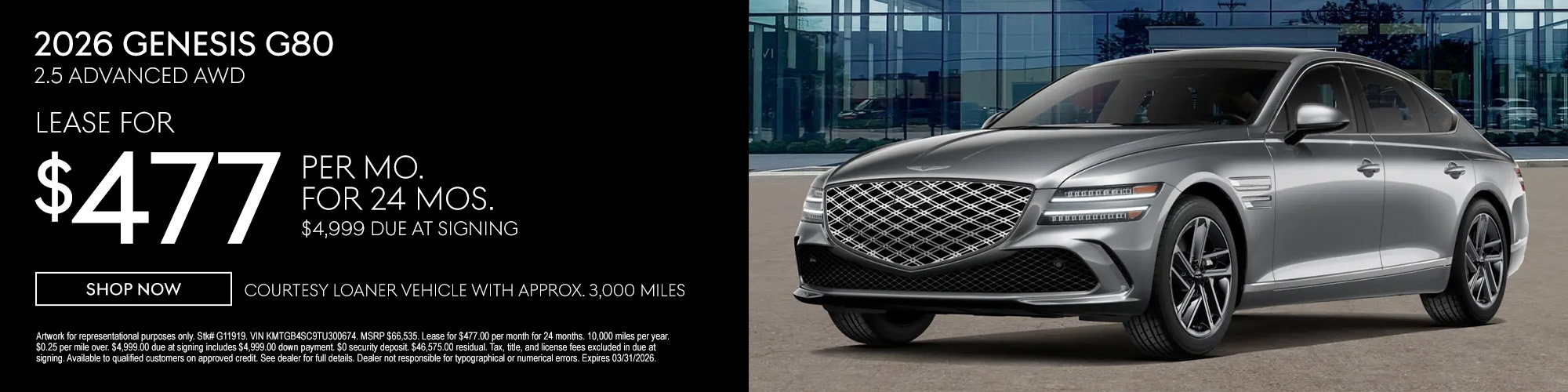 2026 Genesis G80 Lease