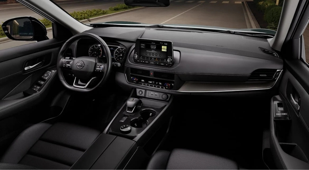 Black interior in a 2026 Nissan Rogue Dark Armor