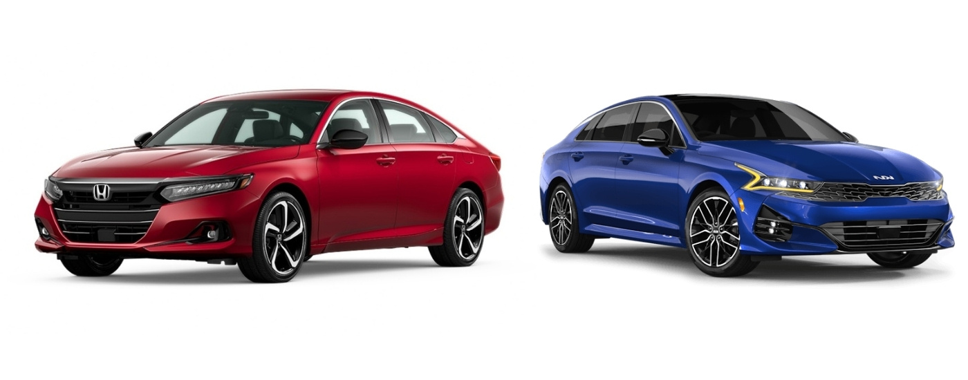 Red 2021 Honda Accord Sport vs blue 2021 Kia K5 GT