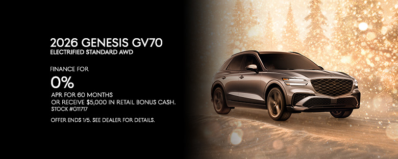 Finance the 2026 GV70 for 0% APR for 60 months.