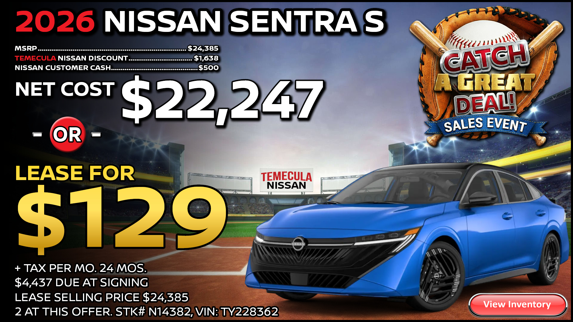 2025 Nissan Sentra S Lease Special