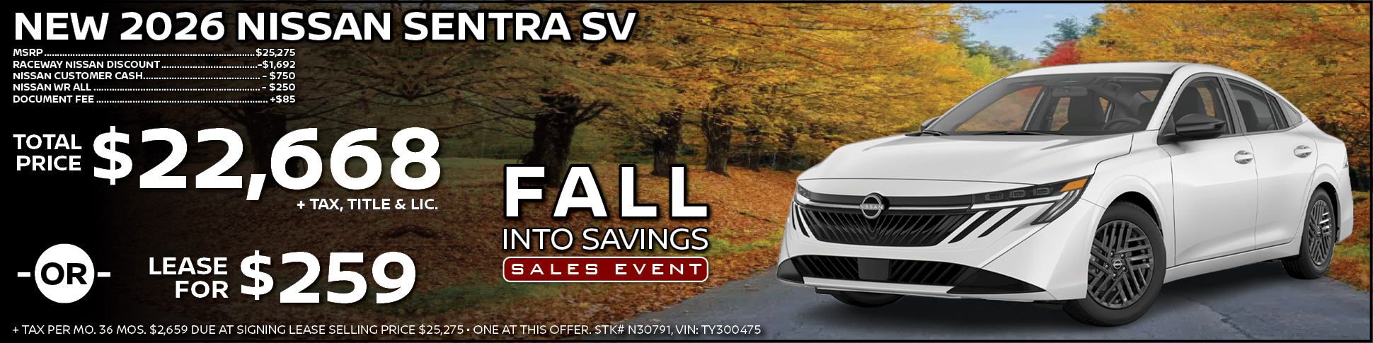2026 Nissan Sentra Lease Offer
