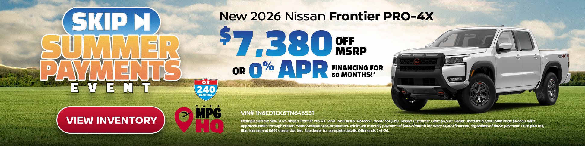 New 2026 Nissan Frontier