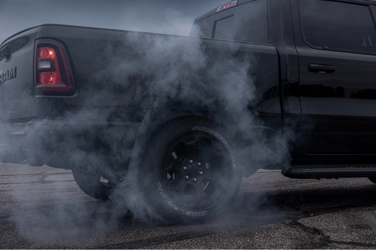 2026 RAM 1500 Exterior Passenger Side Rear Wheel Burnout