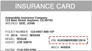 Proof-Of-Insurance card