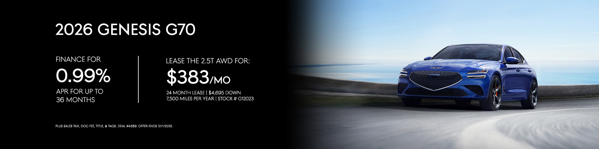 2026 Genesis G70 Finance & Lease Offers