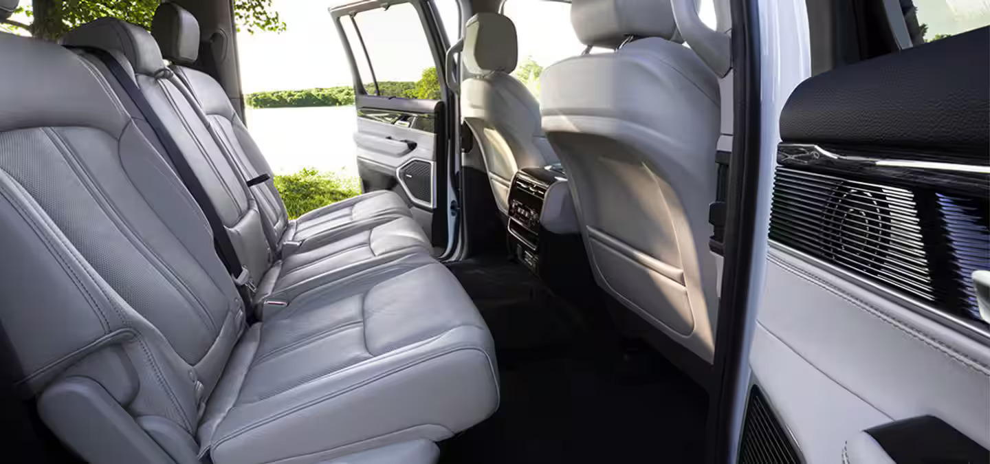 The interior design of a wagoneer.