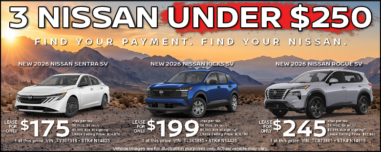 3 nissan under $250