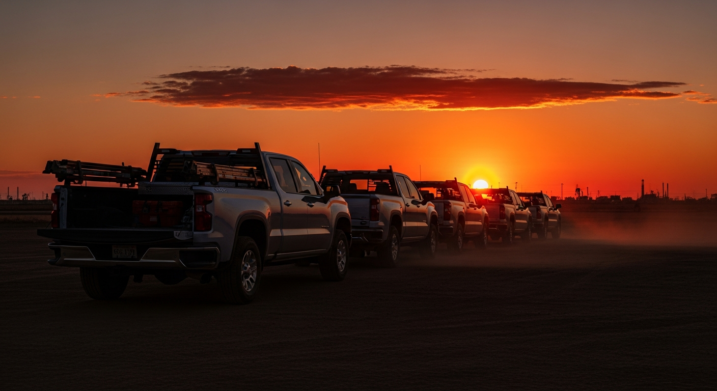 Chevy Silverado-style work truck parked outdoors