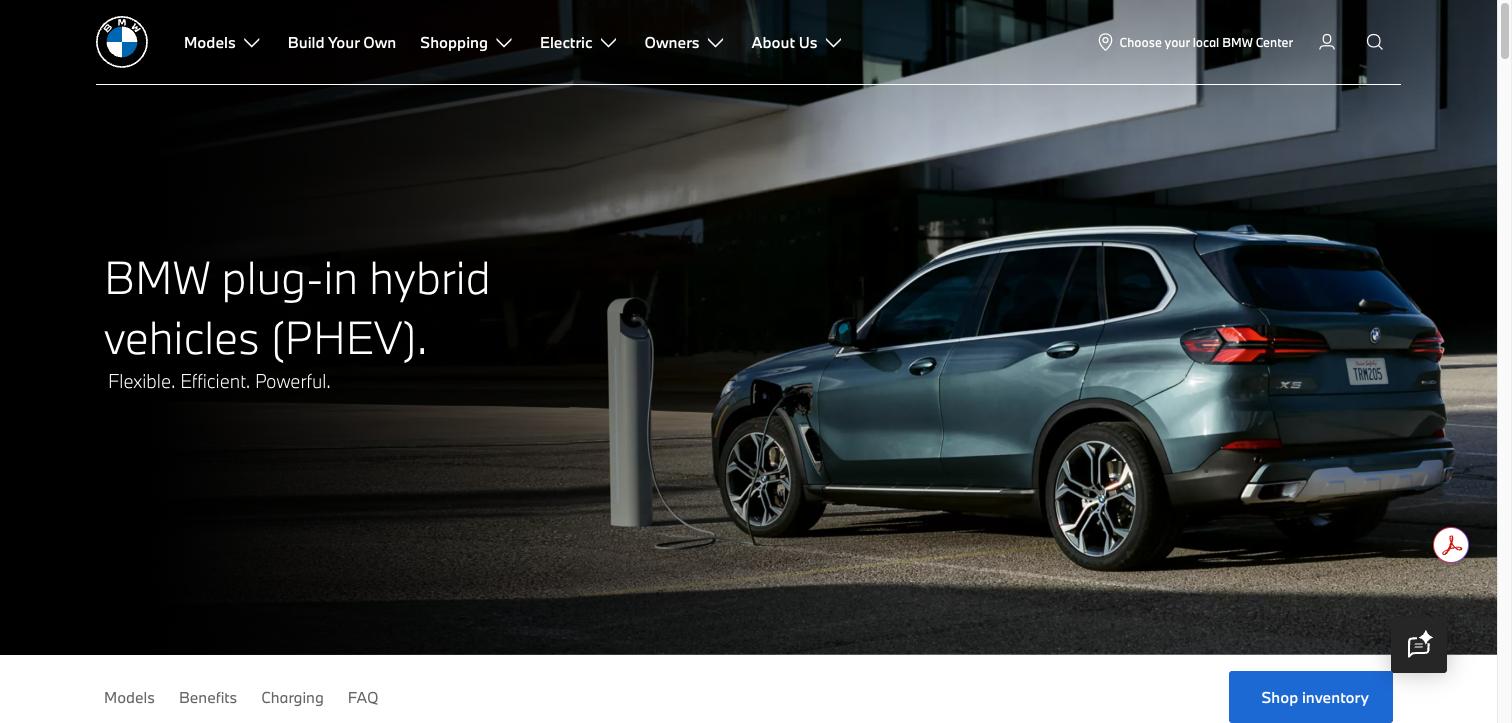 BMW X5 xDrive50e plug-in hybrid charging